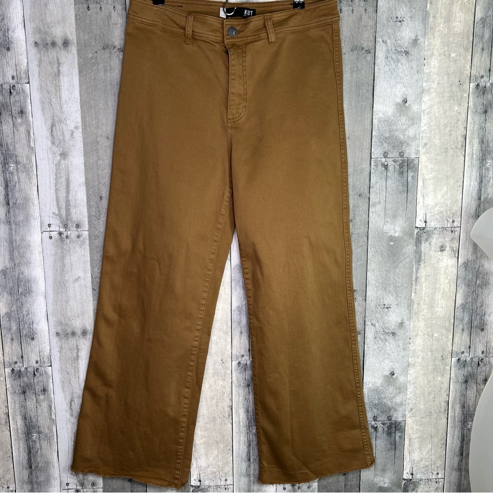 KUT FROM THE KLOTH Chinos Wide Leg High Rise Cuffed Hem Size 12